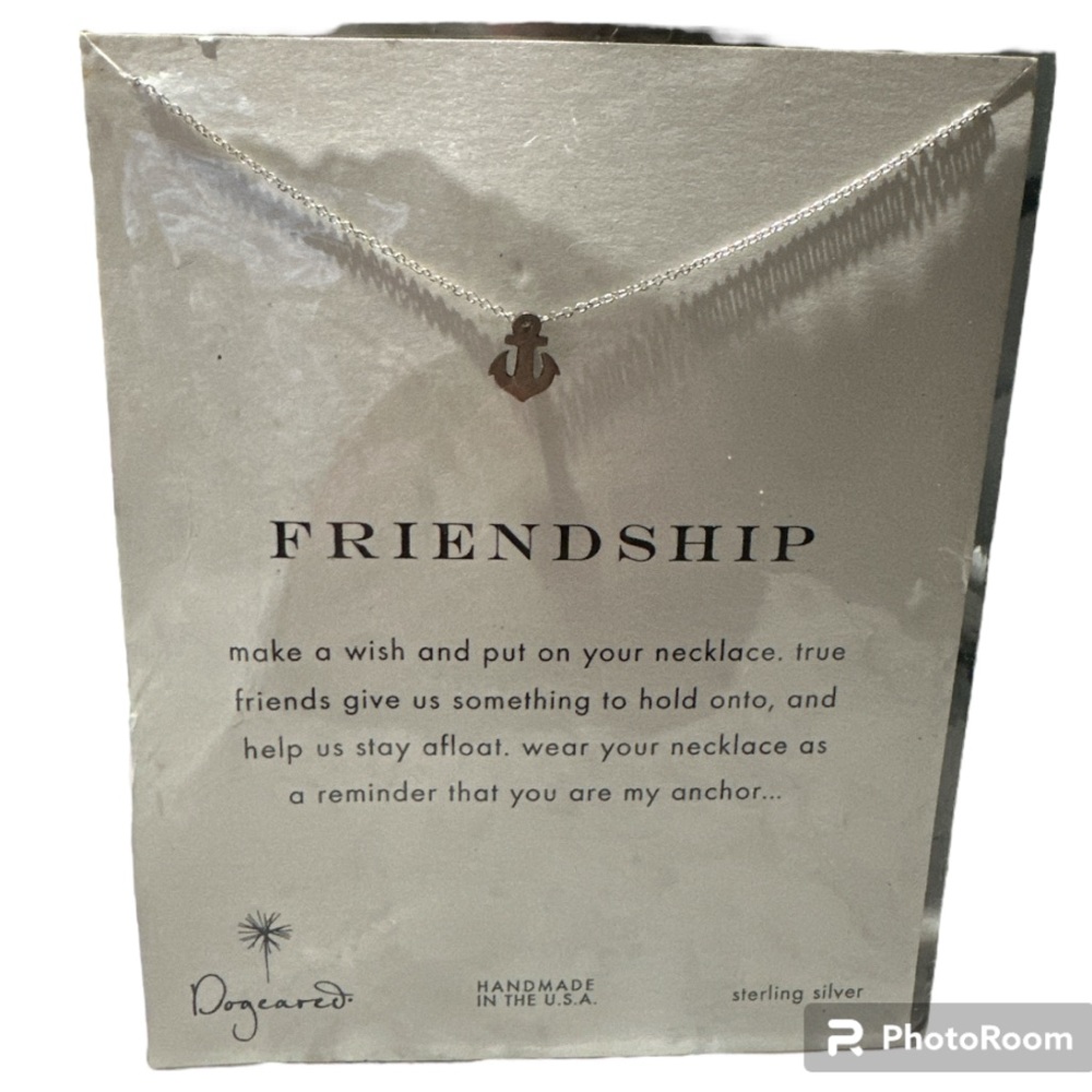 NWT: Dogeared - Friendship Smooth Anchor Dainty Necklace in Sterling Silver- 18”